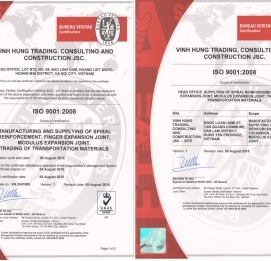 Vĩnh Hưng đón nhận chứng chỉ hệ thống quản lý chất lượng theo tiêu chuẩn ISO 9001:2008 - VĨNH HƯNG JSC