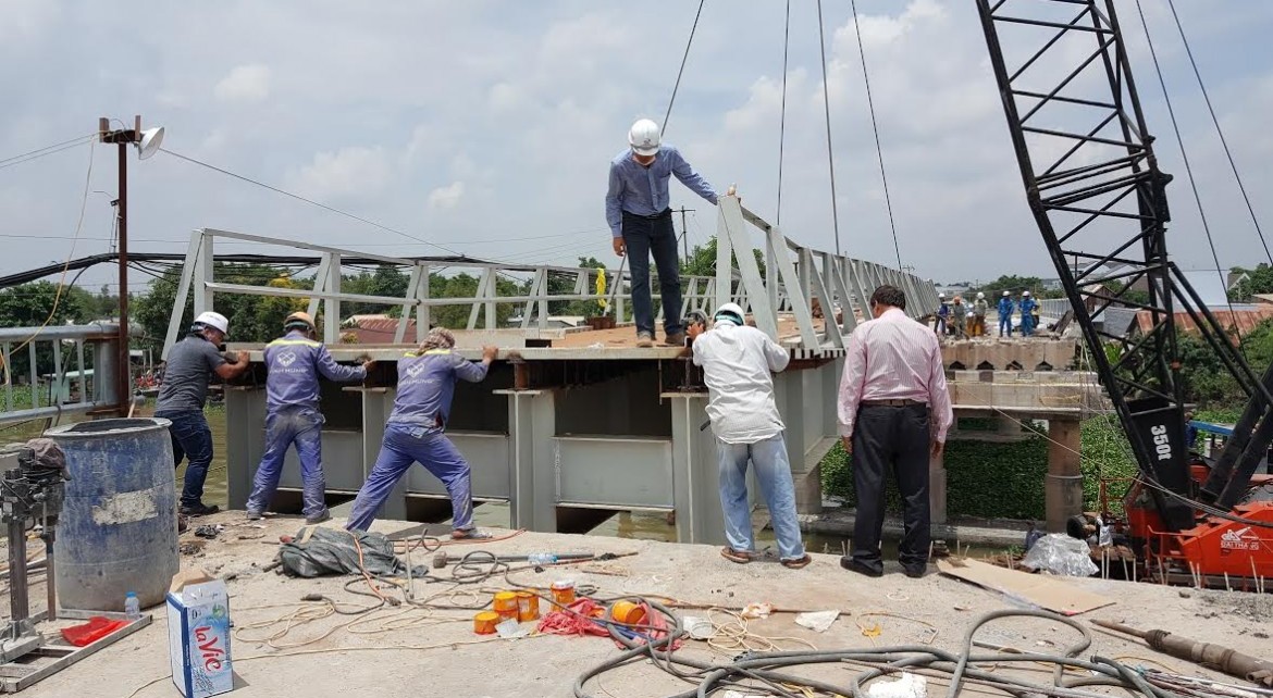 Thi công sửa chữa cầu Mộc Hóa - Ô Chát - VĨNH HƯNG JSC